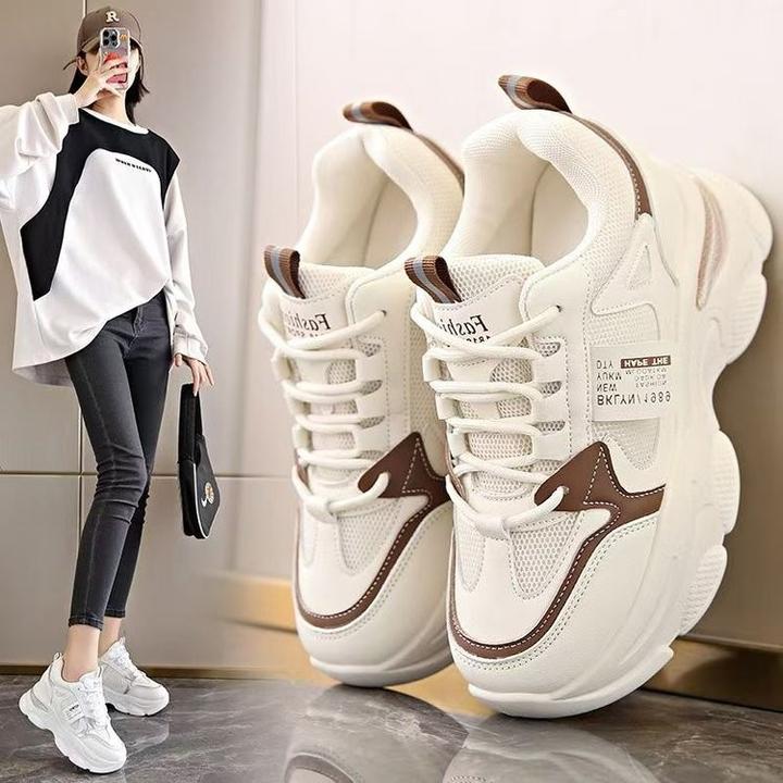 百搭老爹鞋透气春季休闲鞋鞋子厚底ins夏季1111女鞋时尚秋季白鞋