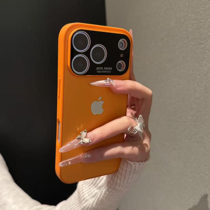 新款日系大视窗素皮纹适用于iPhone17promax手机壳苹果16全包15潮