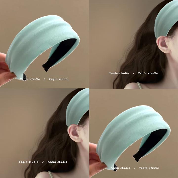 夏日绿色~复古太空棉宽边发箍！荧光色小清新减龄海绵头箍发卡女