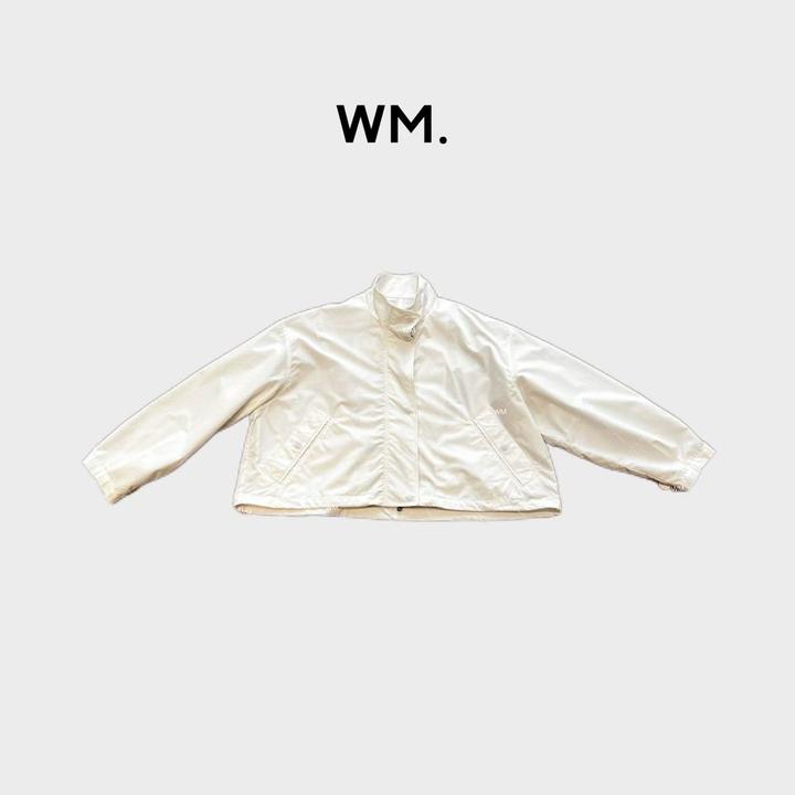 WMeng.*白夹克*潮牌立裁腔调白色立领夹克外套JS-W-25081401