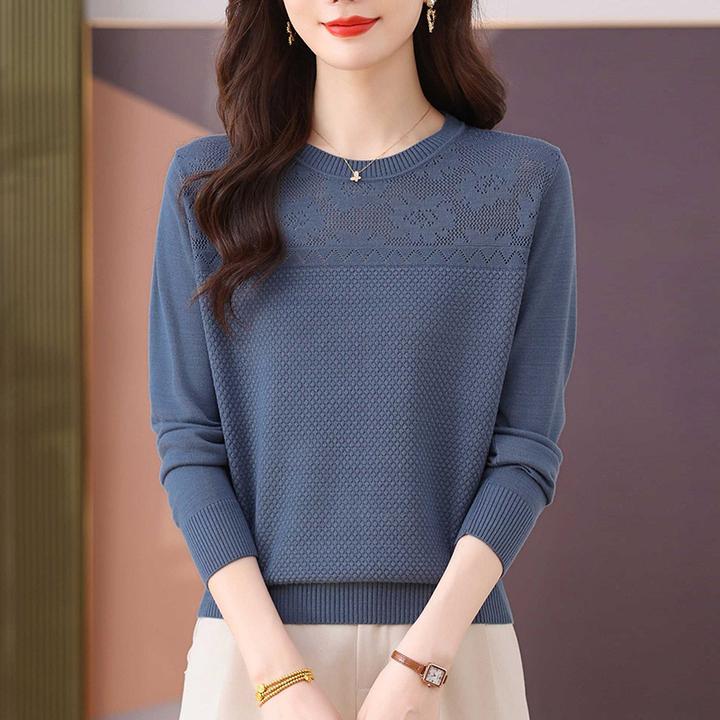 羊毛针织打底衫宽松薄款长袖上衣春秋2025年新款女装妈妈毛衣气质