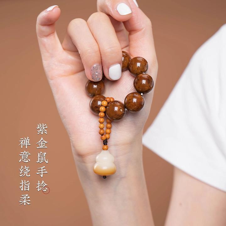 高端招财紫金鼠菩提手捻小手串光珠男绕指柔文玩佛珠菩提子盘玩女