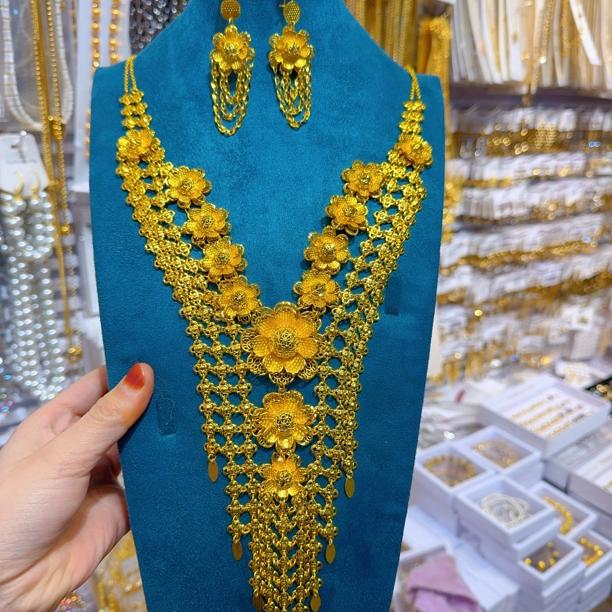 铜合金项链 新款Nipal名族风婚礼两件套首饰qog birto 头绳