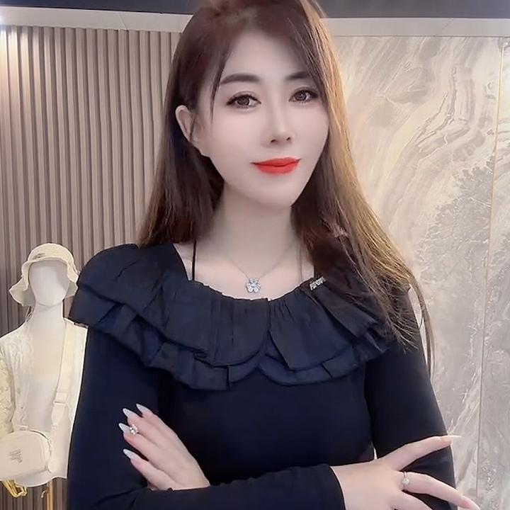 秋季新款T恤洋气减龄修身打底衫长袖显瘦气质时尚百搭设计感上衣