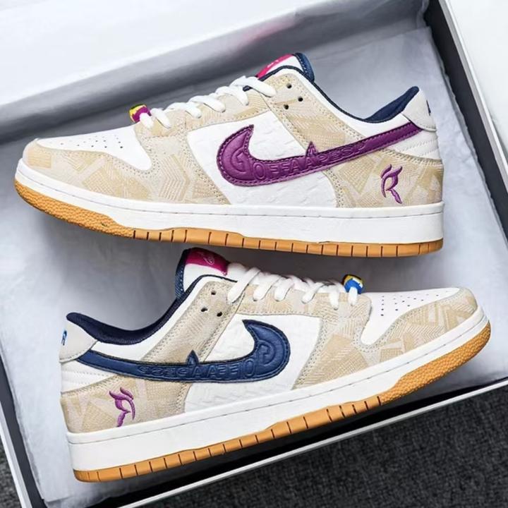 NKAJ1男鞋白紫鸳鸯低帮板鞋B空军学生三太子敖丙dunk运动鞋女