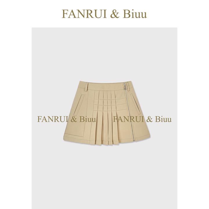 FANRUI/泛芮「贝贝biuu」新款百褶设计不规则显瘦半身女裤裙B17351