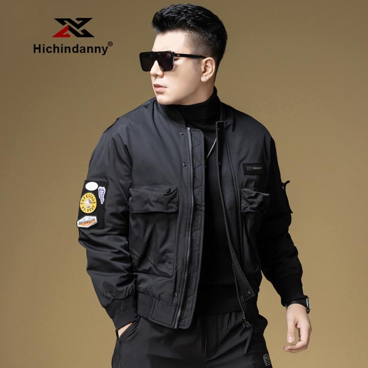 HICHIN工装羽绒服男士冬季潮流休闲棒球领上衣保暖短款羽绒外套