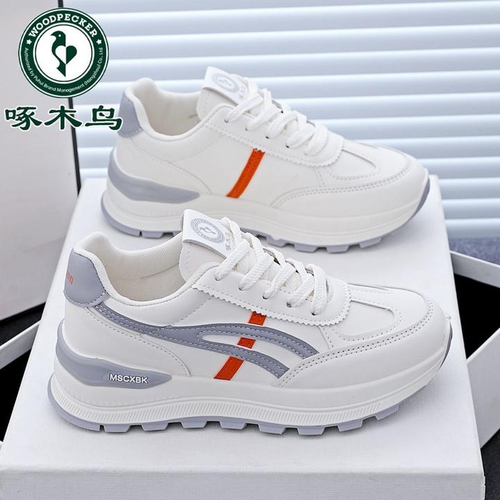 【镇店之宝】啄木鸟女士真皮透气厚底增高运动鞋老爹鞋时尚百搭6006