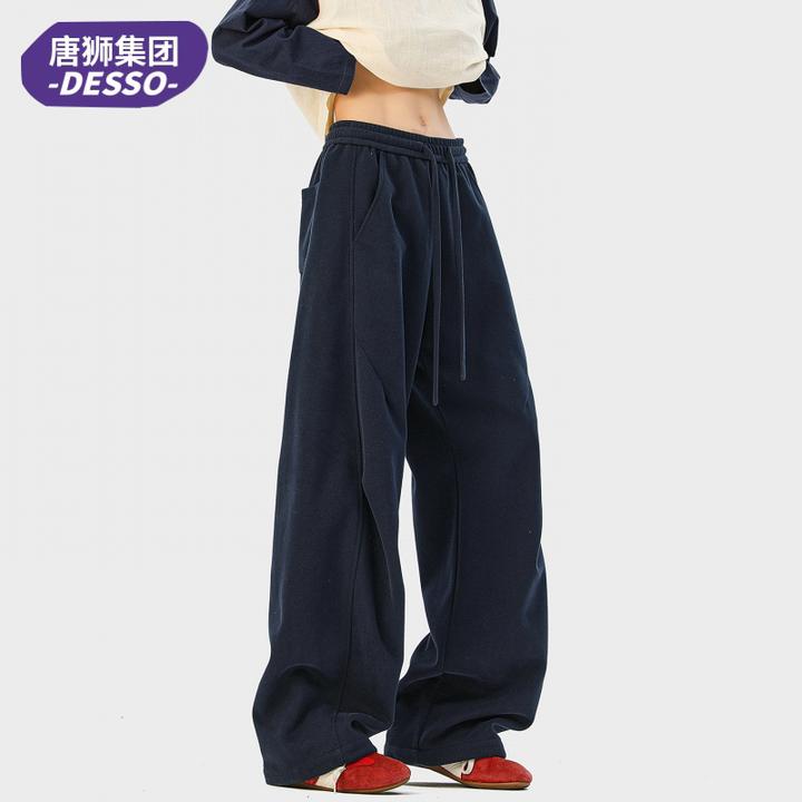 唐狮集团DESSO美式重磅拼接弯刀卫裤男士2025秋冬百搭宽松休闲裤
