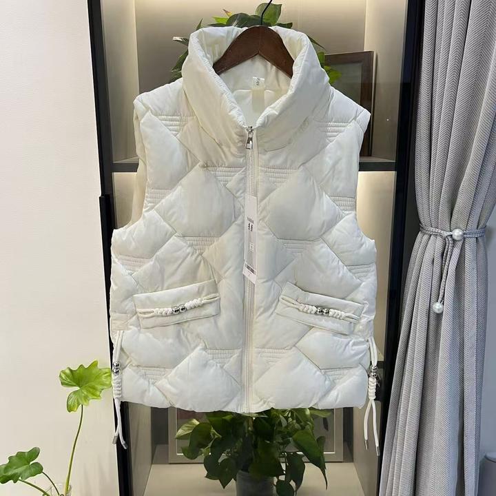 秋冬女士新款设计洋气马夹百羽绒棉服外套时尚坎肩背心欧货马甲