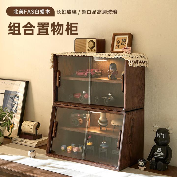 实木收纳柜杂物储物柜桌上台面水杯茶具架子客厅餐边茶具收纳柜