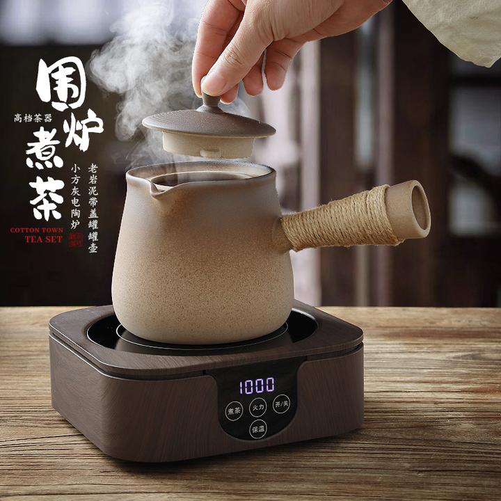 棉小城陶瓷烧水壶复古煮茶器明火可烧围炉罐罐茶壶电陶炉烤奶茶壶