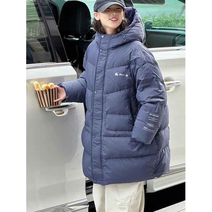 K29933孙小美高端90白鸭绒女童长款羽绒服冬装儿童连帽外套上衣