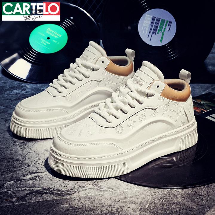 卡帝乐鳄鱼高帮鞋男士板鞋秋季2025新款马丁靴休闲款小白鞋子男鞋