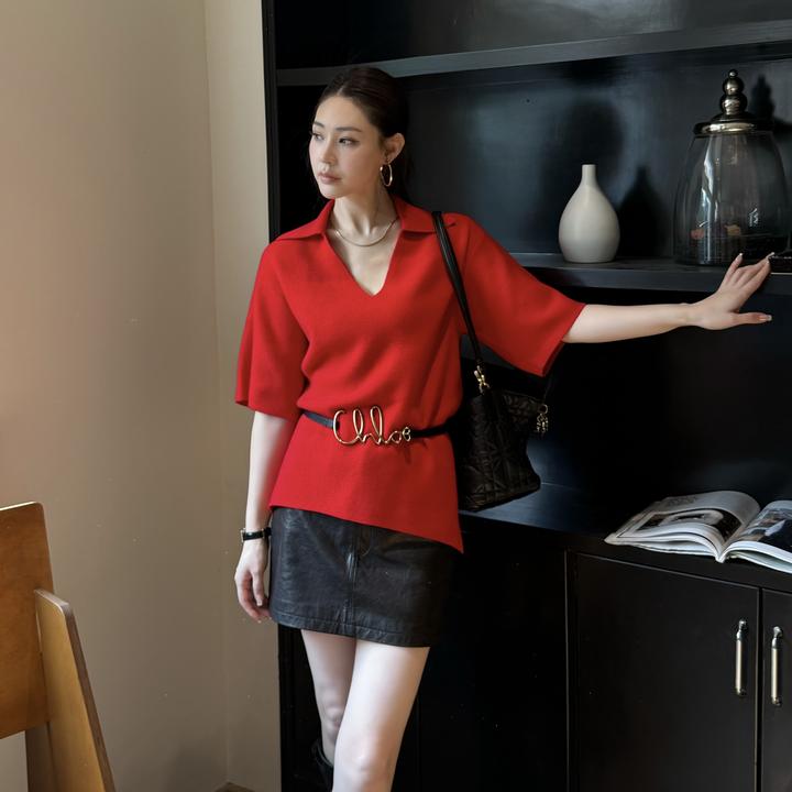 王嬛嬛MsLime25年新款【漆语】头层牛皮字母金色百搭腰带 HD2A0717