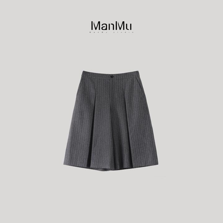 满目ManMu 【张琪专属】秋冬款通勤百搭50羊毛中裤350231