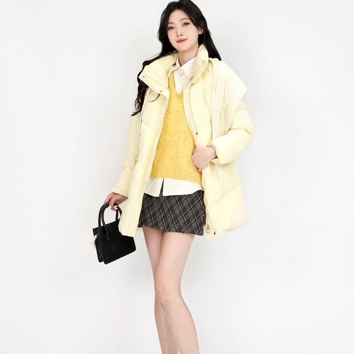 【NEW】冬季简约百搭减龄保暖中长款羽绒服