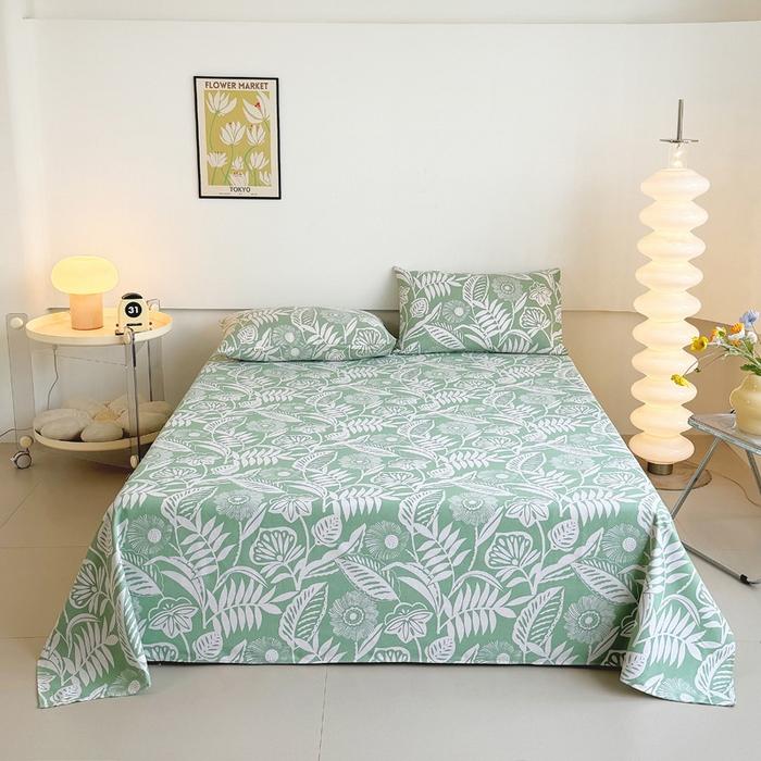 亲肤舒适老粗布床单纯色抗皱透气凉感单床单单双人床单加厚