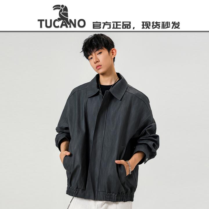 啄木鸟【官方】2025新款美式复古男式翻领夹克外套正肩扎染设计感