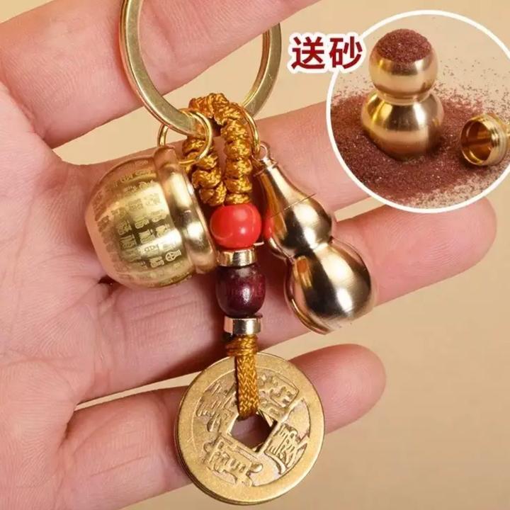 【老师推荐】黄铜百福缸挂件钥匙扣复古开口葫芦挂饰挂件