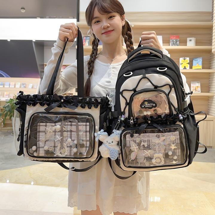 高颜值书包女痛包初中生多巴胺可爱小学生高中女生可爱少女双肩包