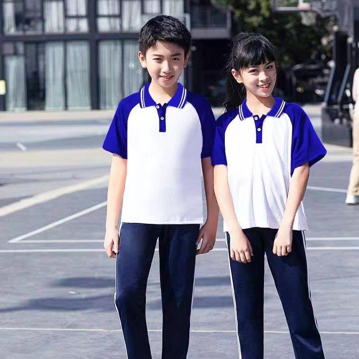 学生校服短袖套装小学生校服短袖棉T恤下季校服短袖中学生校服t恤