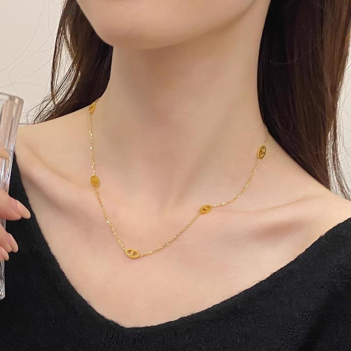 钛钢项链 不掉色新款轻奢时尚猪鼻子项链小众个性ins简约百搭