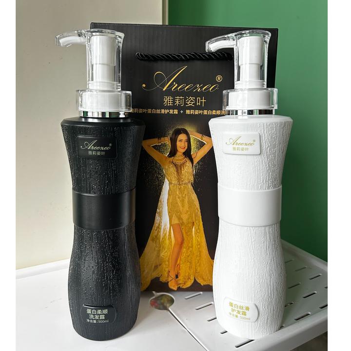 雅莉姿叶蛋白柔顺洗发露蛋白丝滑护发霜套装 不送（梳子）