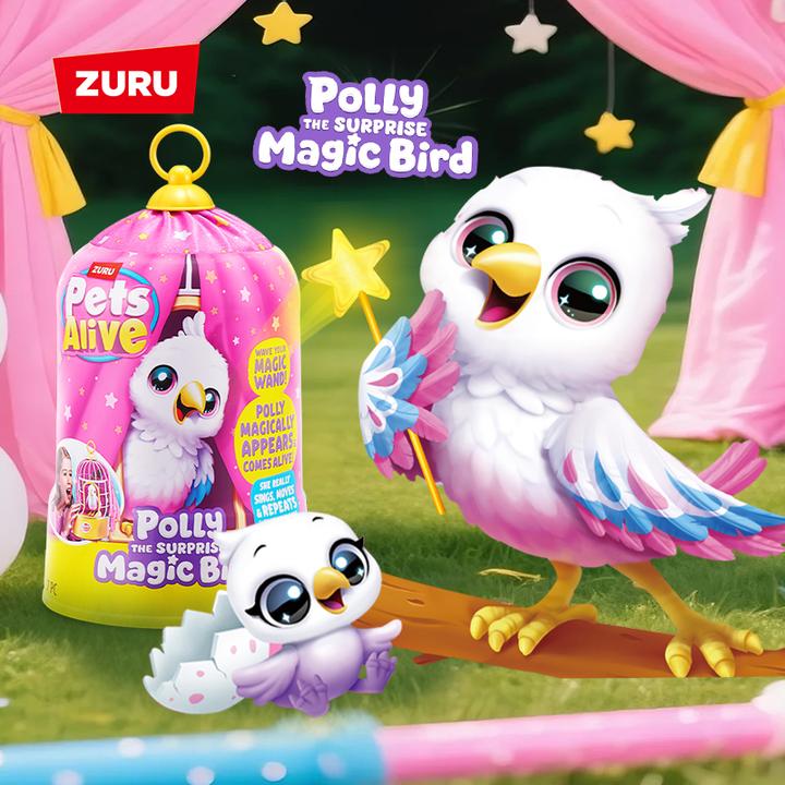 ZURU筑愉佩特宠物魔法宝莉鸟电子宠物仿真学说话动物玩偶女孩玩具