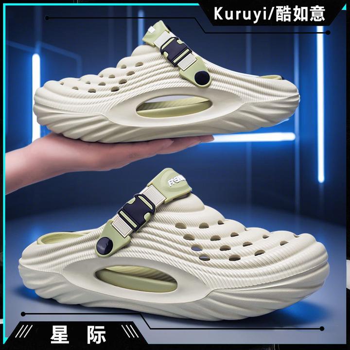 酷如意凉鞋男款2025新款爆款夏季运动外穿厚底防滑洞洞鞋男士透气