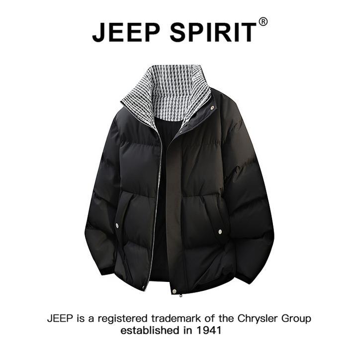 JEEPSPIRIT吉普美式复古棉服外套男冬季潮牌加厚保暖休闲立领棉衣
