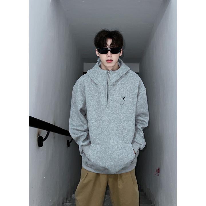 WASSUP HSUBE休闲宽松潮流百搭印花简约猫猫秋冬长袖卫衣情侣上衣