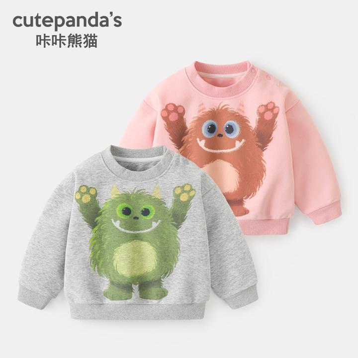 儿童卡通印花圆领卫衣秋装婴儿春秋男童女童宝宝秋季上衣Y10756