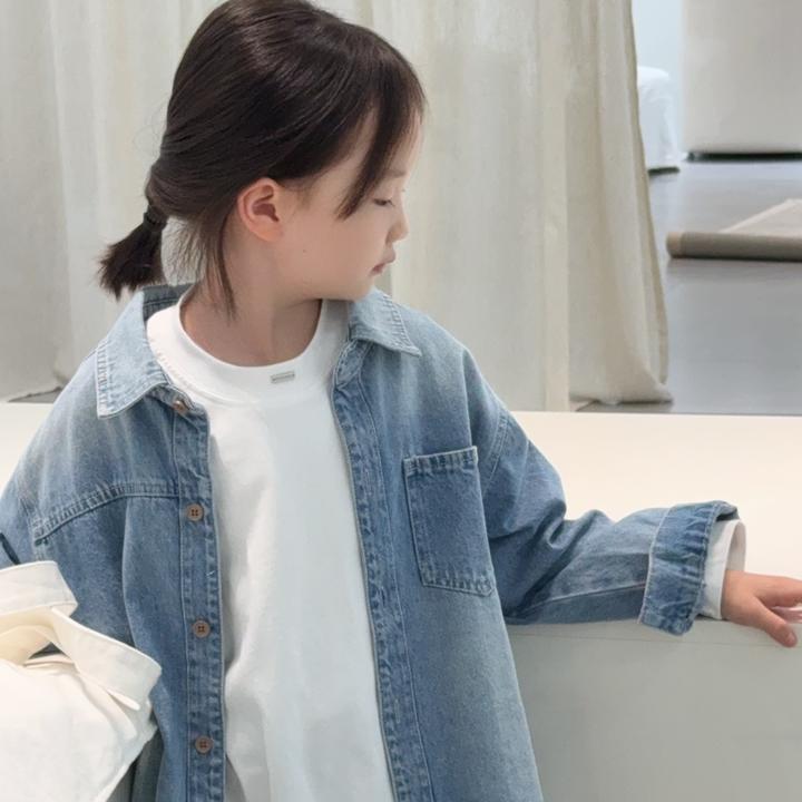 顾里2025早秋儿童牛仔外套春秋衬衣牛仔衬衣洋气早秋款童装