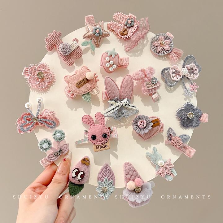 儿童全包布汗毛夹发夹女童可爱不伤发发卡婴儿宝宝胎毛小夹子头饰