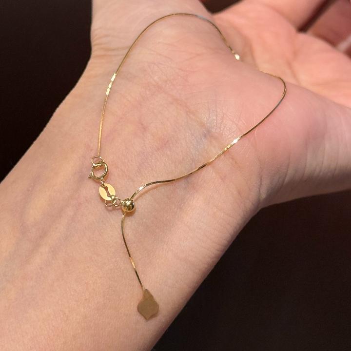 铜合金手链 金色极细蛇骨手链时尚小众设计高级感抽拉可调节手饰