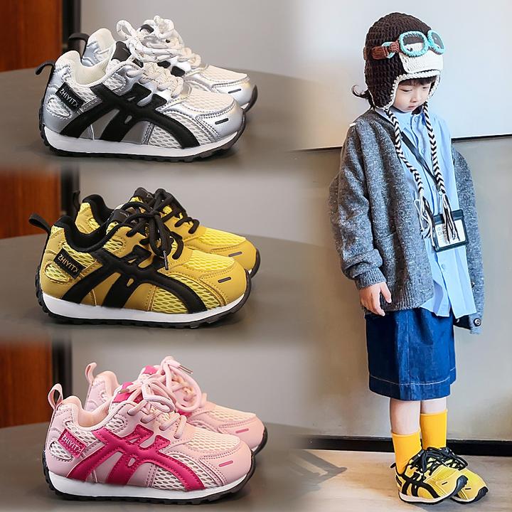 儿童运动鞋女童透气网面跑步鞋子2025春秋新款男童韩系休闲阿甘鞋