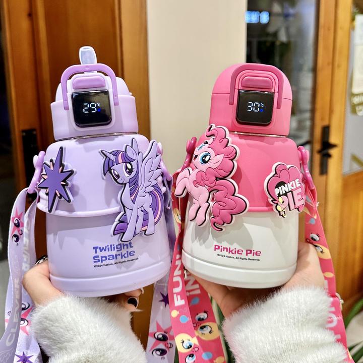 小马宝莉儿童智能保温杯高颜值女孩宝宝吸管杯子上学专用水壶便携