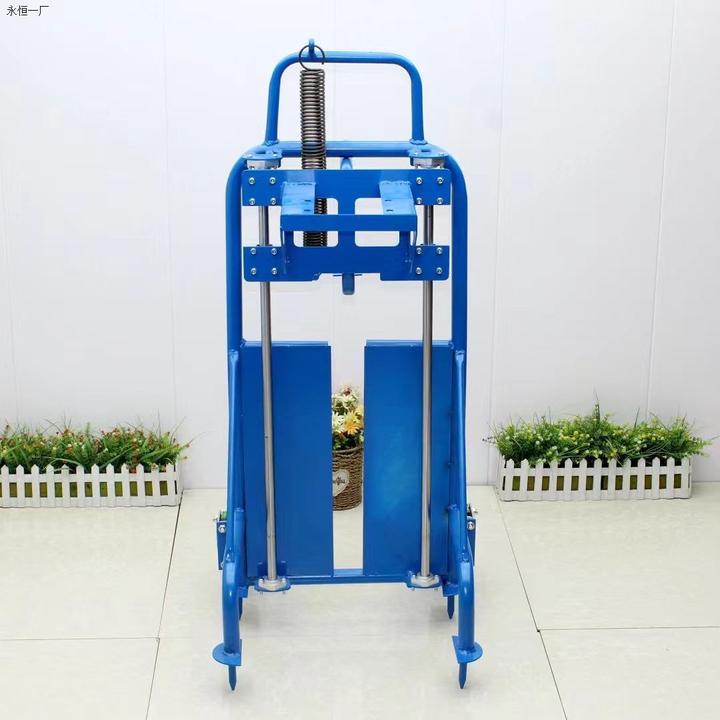 脚踩式双轮地钻架独轮手推式农用打洞地钻挖坑架小型种植机用架子