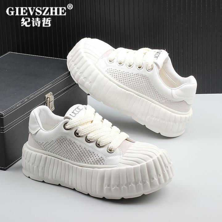 纪诗哲新款真皮潮牌男鞋爆款增高网红休闲运动鞋男软底增高男板鞋