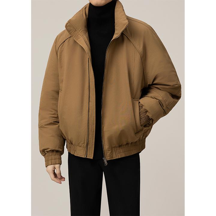 白鸭绒立领羽绒服男士冬季2025新款潮牌工装加厚保暖夹克休闲外套