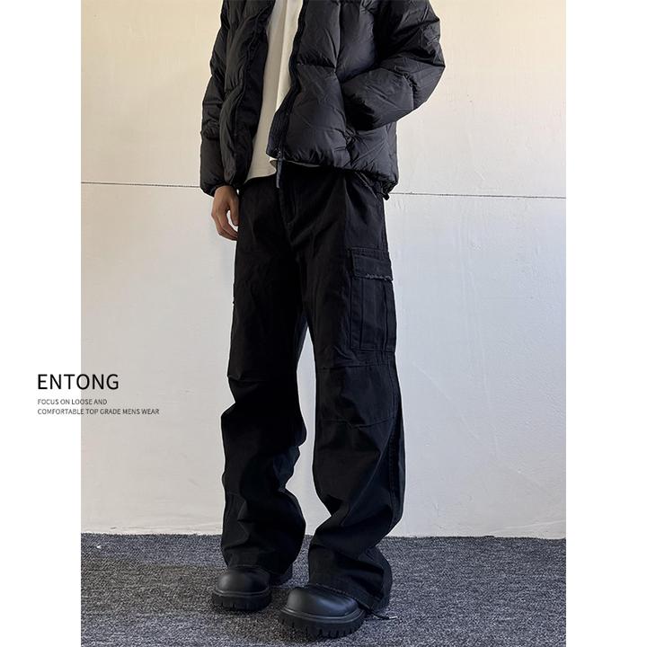 Entong设计感工装裤男女宽松直筒高街vibe潮牌高级感裤