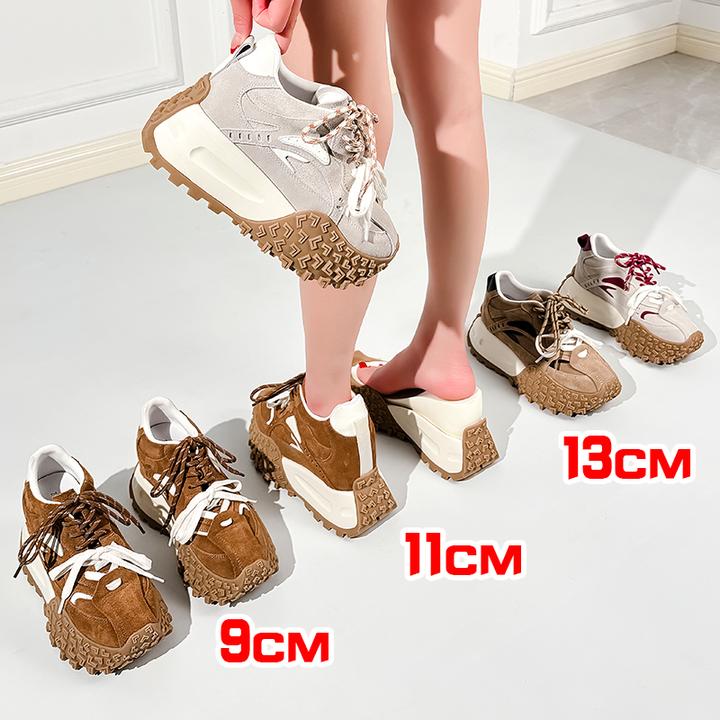 张匠人小个子春秋阿甘鞋内增高9-13cm女鞋德训鞋厚底美式鞋子