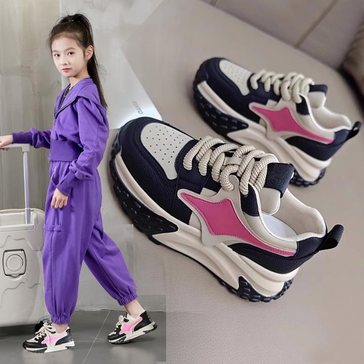 女童老爹鞋秋季儿童春秋2025新款透气学生跑步网面女孩休闲运动鞋