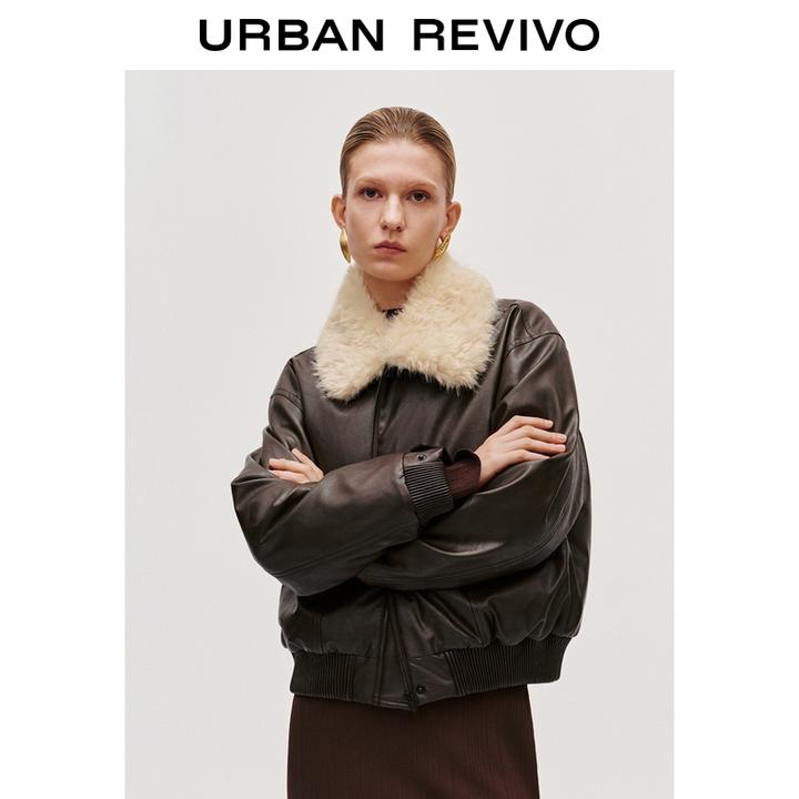 UR2025冬季新款女装琥珀流光风毛领羽绒服UWG150117+