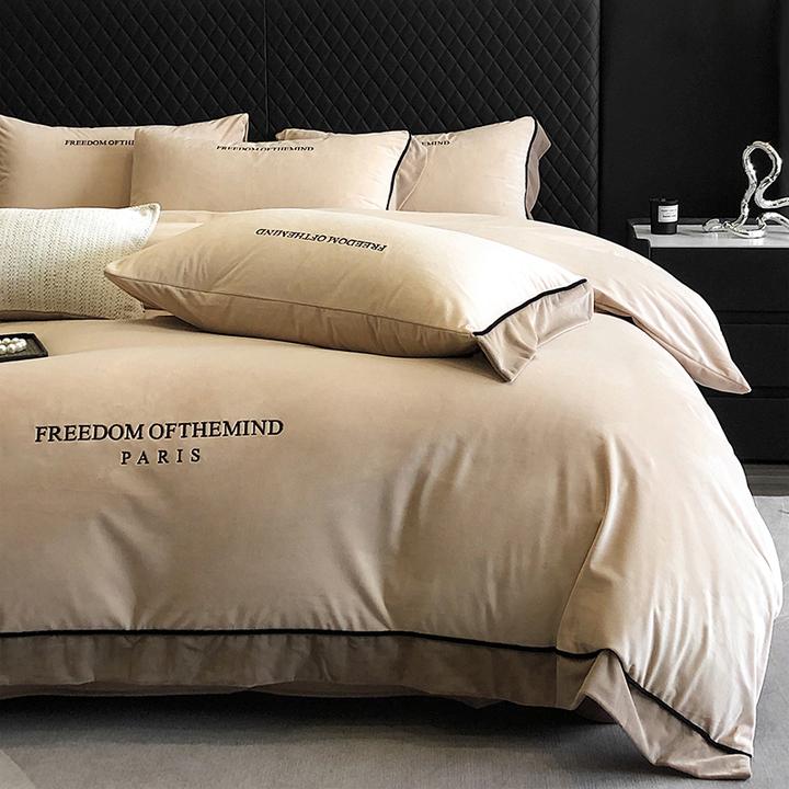 婴儿绒四件套轻奢a类防静电宝宝绒速热保暖双面绒冬季加厚三件套