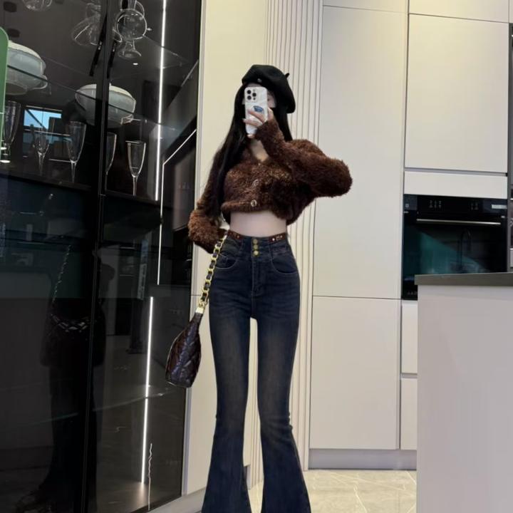 时尚芭莎长款牛仔裤喇叭裤