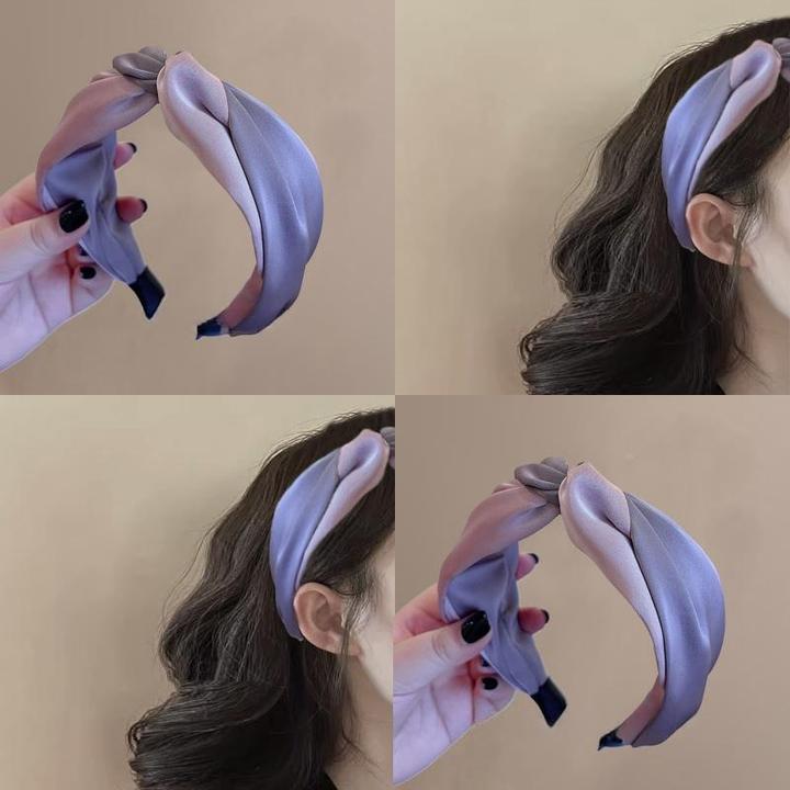 浪漫紫色~拼色扭结宽版发箍！减龄气质舒适百搭头箍发卡发饰女