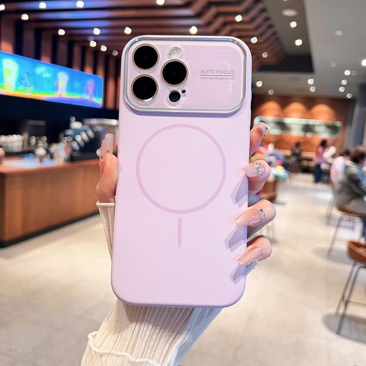 磁吸液态水晶大视窗适用苹果14/17/16/15亲肤型防摔max手机壳pro