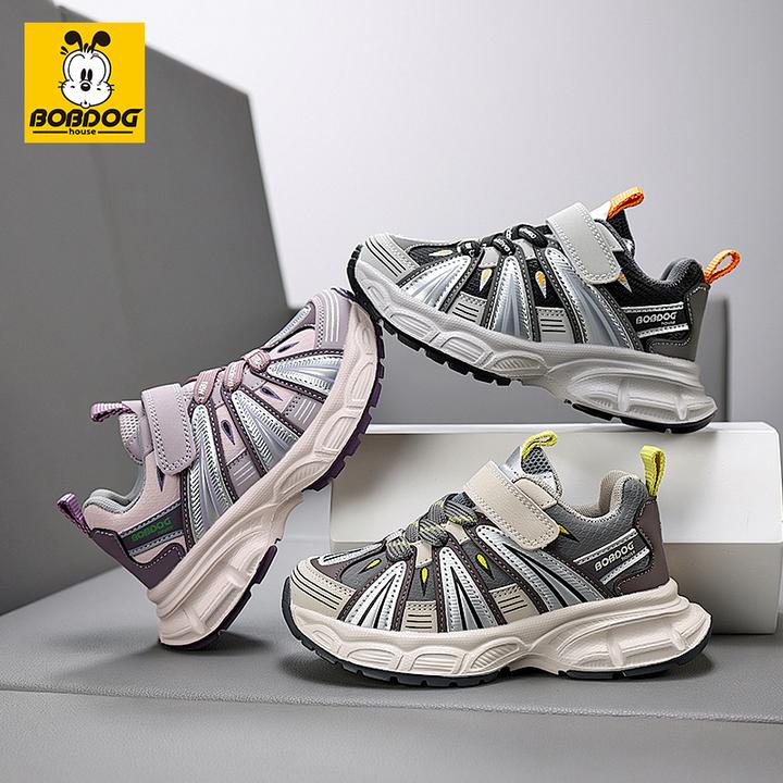 巴布豆男女童2025秋冬季棉新款透气皮面休闲鞋防滑软底儿童运动鞋